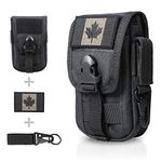 WYNEX Tactical Phone Pouch Molle, Smartphone Holster Bag EDC Utility Cellphone Lock Card Holder Organizer Fit for Waist Belt Case Include Tactical Gear Clip and Canada Patch