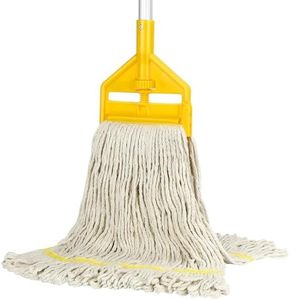 Commercial Mop Heavy Duty Industrial Cotton Mop with Long Handle,Looped-End String Wet Mops for Home,Garage,Office, Workshop, Warehouse Floor Cleaning