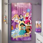 Sassoon Disney Princess & Friends (Sparkle) Cotton Kids Bath Towel with Gift Box in 400 GSM- 60 cm x 120 cm