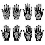 IVANA'S Heena Mehandi Tatto Stencil Set for | Hand | Body | Fingure | Face | Heena Art Temporary Tatto for Kids, Girls & Women, Design - NIV-328, Black, M