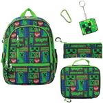 BIOWORLD Unisex Kid's Minecraft Backpack Set (Little Big, Green 1, OneSize