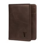 TORRO Bifold Wallet – Premium Genuine Leather Card Wallet with RFID Protection (Dark Brown)