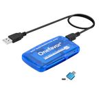 Onefavor SmartMedia Cards Reader Writer, All-in-1 USB Universal Multi-Card Memory Cards Reader for Windows, Mac, Linux (Card Reader + Type-c Adapter)