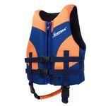 Swim Vest for Kids, Children Float Jacket Vest with Crotch Strap Summer Water Sport Assistance Buoyancy Swim Trainer Vest Float Jacket Swimwear for Boys Girls Toddler(Orange, M)