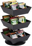 Mind Reader Tea Bag Carousel, Tea Station Organizer, Countertop Storage, Tea Stand, Kitchen, 17.1L x 17.1W x 29.2H cm, Black