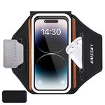 Running Phone Armband with Earphone Holder - 3D Design Cell Phone Armband for iPhone 15/14/13 Pro/Plus & Galaxy S20/S10, Water Resistant Sports Phone Holder with Key Slot - Ideal for 6.9" Phones