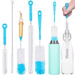 Turbo Bottle Brush Cleaner - Pack of 5, Long Water Bottle and Straw Cleaning Brush - Cleaning Set for Tumblers, Wine Decanter, Baby Bottle, Sports Bottle, Flask - Kitchen Cleaning Supplies