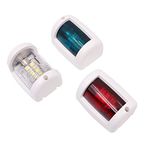 Tiardey 12V Mini LED Navigation Light Lamp LED Signal Lamp For Boat Yacht Mini Starboard/Port Navigation Light -Red,White,Green,Three Colors