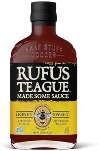 RUFUS TEAGUE Honey Sweet BBQ Sauce (432 g), sauce BBQ douce et savoureuse avec du miel sélectionné et une touche fumée, sans gluten et sans OGM