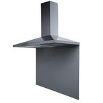 SIA 100cm Stainless Steel Chimney Cooker Hood Extractor & Grey Glass Splashback