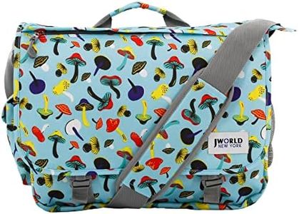 J World New York Thomas Laptop Messenger Bag for Women & Men. Kids Computer Bookbag, Skyshroom, One Size