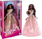 Barbie The Movie Doll, President Barbie Collectible Wearing Shimmery Pink and Gold Dress with Sash