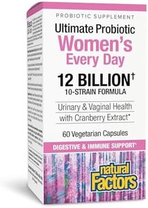 Natural Factors Ultimate Probiotic Women's Every Day - Digestive Health Support Supplement - Probiotic Supplement for Urinary Tract & Vaginal Health Support - 60 Vegetarian Capsules (60 Servings)
