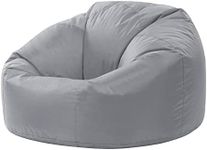 Bean Bag Bazaar Classic Bean Bag Chair, Grey, Large Indoor Outdoor Bean Bags for Adults, Water Resistant Lounge or Garden Beanbag, Adult Gaming Bean Bag Chairs with Filling Included