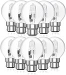 Bonlux G45 B22 Halogen Light Bulbs, 42W, AC 220-240V 2700K Warm White, Non Dimmable, Clear Round Bayonet Bulb for Chandeliers, Wall Lamps, Floor Lamps, Pack of 10