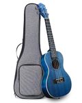 Ranch Tenor Ukulele 26 inch Professional Wooden ukelele Instrument with Online 12 Lessons and Gig Bag - Small Hawaiian Guitar - Starry Blue