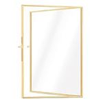 Navaris Gold Photo Frame - A5 Double Floating Brass Picture Frame for Pictures, Photos, Dried Flowers - Glass Frame for Pressed Flower - For S, M, L