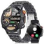 LIGE Smart Watch for Men, 1.43" AMOLED Always On Smart Watch with Bluetooth Voice Call Heart Rate SpO2 Blood Pressure Sleep Monitor,IP68 Waterproof Military Smartwatch with 100+ Sports for Android iOS