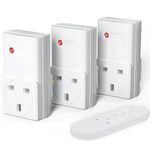 Remote Control Sockets, SURNICE 13A/3000W, 40m/130ft Long Range Outlet Switch Plug for Lights, 3 Pack Sockets and 1 Remote