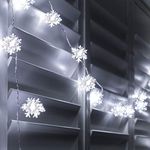 GloBrite Snowflake Lights with 40 LED Lights | Window Christmas Lights with 2 Modes | Window Lights Christmas Decorations Fairy Lights for Bedroom | Battery String Lights Home Decor & Christmas Gifts