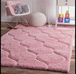 HI-Homes Fluffy Living Room Soft Touch Carpet Comfy Bedroom Anti Skid Drawing Kids Room 2x6 Feet Bed Side Runner Pink