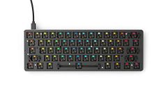 Glorious Custom Gaming Keyboard - GMMK 60% Percent Compact Barebone - USB C Wired Mechanical Keyboard Kit - RGB Hot Swappable Switches & Keycaps - Black Metal Top Plate