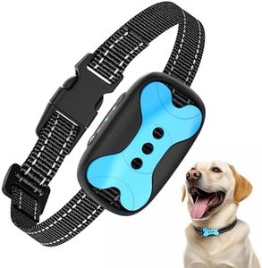 Dog Bark Collar - Rechargeable Smart Anti Barking Collar for Dogs - Waterproof No Shock Bark Collar for Small/Medium/Large Dogs - Anti Bark Collar for Dogs with 5 Sensitivity Levels (Blue)