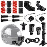 Motorcycle Helmet Chin Mount Kit for Insta360 ACE Pro X3 X2 X RS R GO 3 2, DJI Osmo Action, Gopro Hero, Campark, YI and More Action Camera with Extra Camera Tethers, Mount Bases and Adhesive Pads