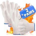 2Pair Heat Resistant Gloves for Cooking Prep - Oven Gloves for Cooking Mittens Grill Gloves for Men BBQ Accessories Heat Gloves for Cooking - Oven Mitt BBQ Gloves for Hot Food Handling BBQ Essentials