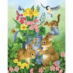 Bits and Pieces - 100 Piece Jigsaw Puzzle - A Touch of Spring - Cute Bunnies 100 pc Jigsaw by Artist Jane Maday