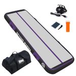 BEYOND MARINA Air Gymnastics Tumble Track 4 inches Thickness Inflatable Tumbling 10ft/13ft/16ft Air Mats for Home Use Training/Cheerleading/Yoga/Water with Electric Pump, 10ftx3.3ft Carbon-purple