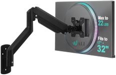 WALI Computer Monitor Wall Mount for 17 to 32 Inch Screens, Single Monitors Mount Holds up to 10 kg, Fully Adjustable Wall Mount Monitor Arm, 75x75/100x100mm VESA Mount (GSWM001), Black