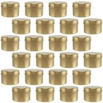 HAKZEON 24 PCS 4 oz Gold Candle Tins with Lids, Empty Candle Jars, Metal Tins Candle Containers for Making Candles, Arts & Crafts Projects