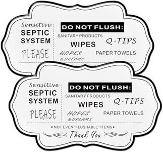 Do Not Flush Rules Sign for Bathroom,2Pack RAMIEYOO Designer Septic System Bathroom signs for Home,Business or RV,Cabin (White A)