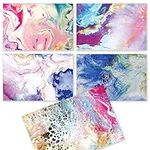 100-Pack All Occasion Greeting Cards, Assorted Blank Note Cards, 4 x 6 inch, 5 Abstract Art Designs, Blank Inside, by Better Office Products, with Envelopes, 100 Pack