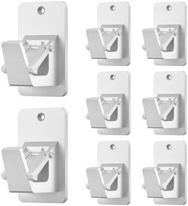 Universal Curtain Rod Holders, No Drill Curtain Rod Brackets, Self 3M Adhesive Curtain Rod Brackets Up to 30 LB, Nail Free Curtain Rod Hooks for Bathroom, Bedroom, Livingroom, Kitchen (8PC, Silver)