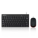 Perixx PERIDUO-212 Wired Mini Keyboard and Mouse Set, USB Connection, Black, US English Layout