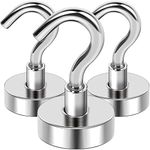 LOVIMAG Magnetic Hooks for Hanging, 30lbs Strong Magnetic Hooks for Cruise Cabins, Neodymium Magnet Hooks for Classroom, Magnets with Hooks for Refrigerator, Ceiling, Camper, Kitchen-3 Pcs