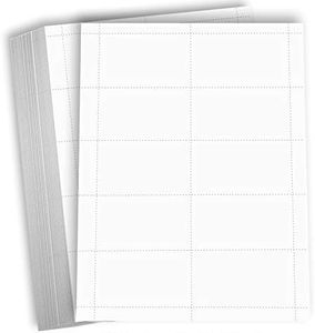 Hamilco Blank Business Cards Cardstock Paper - Perforated Card Stock Heavy Weight 80 lb 3 1/2 x 2" - 100 Sheets 1000 Cards 100 Sheets Bright White