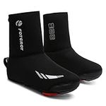 FOTGOAT Cycling Shoe Covers Winter Thermal Warm Waterproof Overshoes for Mens Womens Road Bike MTB Booties Black L