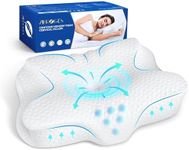 zibroges Memory Foam Cervical Pillow - Side Sleeper Pillow Neck Back Shoulder Comfortable Sleeping Support Your Head - Breathable Cooling Contour Bed Pillow for Back Stomach Sleeper Skin-Friendly