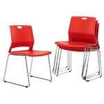 Sidanli Red Stacking Chairs-Set of 4