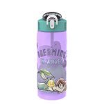 Zak Designs Disney Princess Water Bottle for School or Travel, 25 oz Durable Plastic Water Bottle with Straw, Handle, and Leak-Proof, Pop-Up Spout Cover (Ariel, Moana)