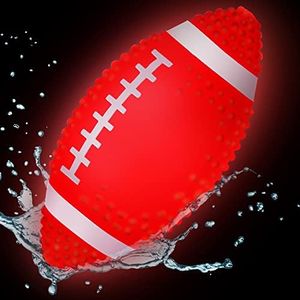 Hiboom Glow in The Dark Football, 9.25 Inches Light up Waterproof Football, Swimming Pool Diving Toys for Under Water Game, Outdoor Footballs for Beach Games and Water Sports Pool Part (Red)