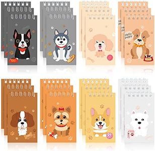 24 Pieces Mini Notebooks Dog Themed Party Favor Puppy Animal Notepads Spiral Pocket Notebooks Birthday Teacher Classroom Rewards Supplies for Kids Party Goody Bags Stuffers, 2.36 x 3.94 Inches