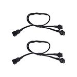 Kingshowstar Y Splitter 1 Male to 2 Female, 2pcs Extension Cord for RGB SMD 5050 LED Neon Light Kit for Motorcycle/ATV/Cars