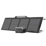 EF ECOFLOW Solar Generator RIVER 2 with 110W Portable Solar Panel, 256Wh LFP Battery, Fast Charging, Portable Power Station for Home Backup Power, Camping, & RVs