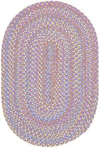 Super Area Rugs Braided Rug for Kids Room - Nursery Rug - Classroom Rug - Made in USA - Washable Rug for Playroom - Hipster, Violet Multi, 4' X 6' Oval