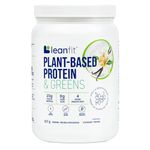 LEANFIT PLANT-BASED PROTEIN & GREENS Natural Vanilla – 20g Plant Protein + 4 Leafy Greens Per Serving – Vegan, Gluten-Free, Soy-Free, No Sugar - 20 Servings, 517g Tub