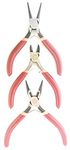 JERN Pliers Set with Wire Cutter, Round and Flat Nose Pliers -Set of 3, Pink